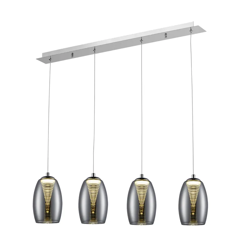 Sale Metropolis LED Pendelleuchte 4flg chrom/rauchglas mit 3-Stufen-Dimmer