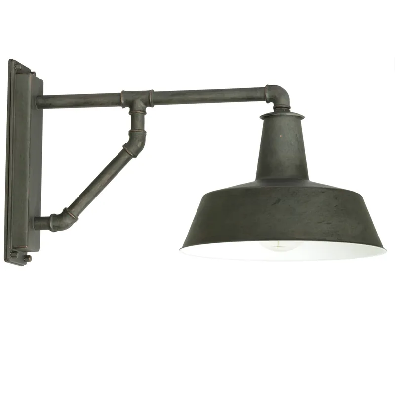 Fabrikstil-Außenwandleuchte mit Rohr-Wandarm WL 3638 Begrenztes Angebot