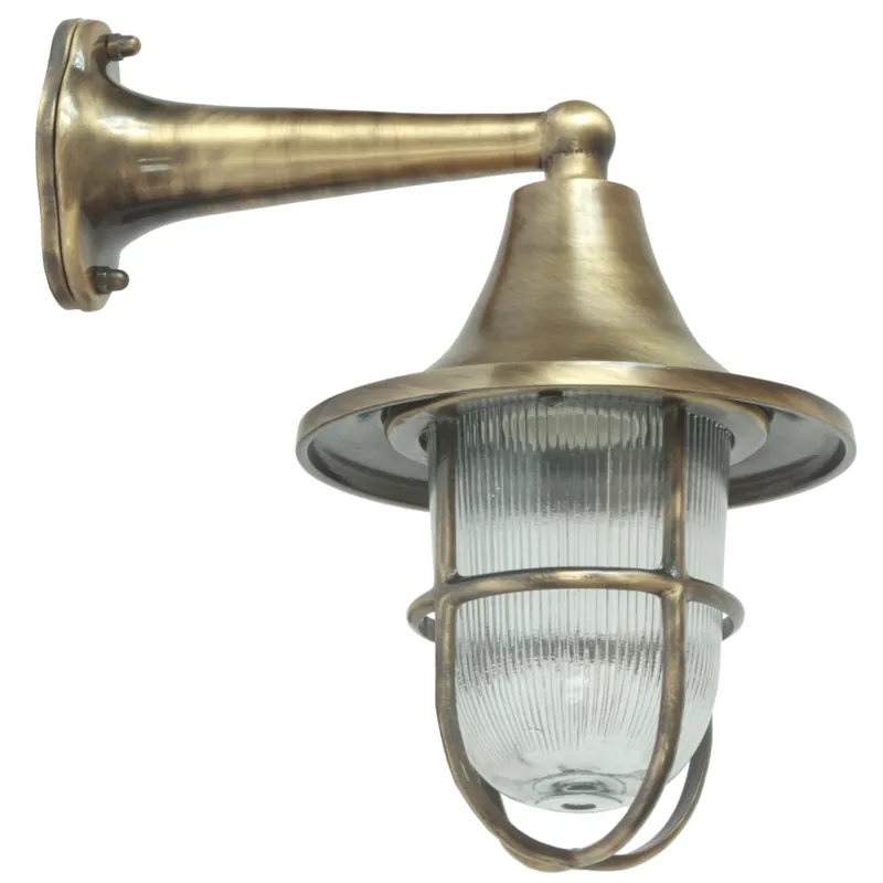 Schnäppchen Landhaus-Messinglampe für Außen im Schiffsleuchten-Stil N° 54D