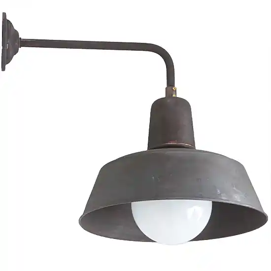 Fabrikleuchte in Kupfer-Patina: Wandleuchte Berlin W130 mit Glas Preisknaller