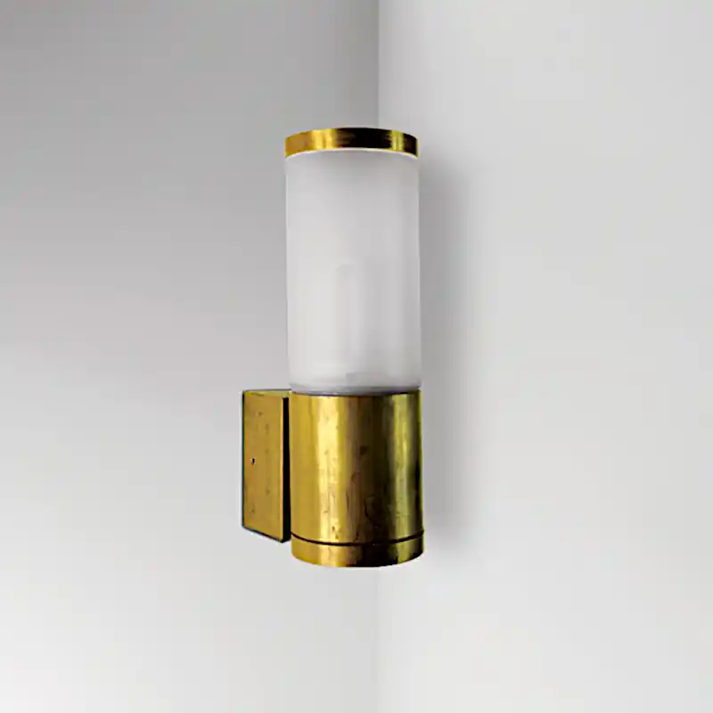 Kleine Messing-Wandleuchte mit Rundglas Teres 3 Versand Am Gleichen Tag