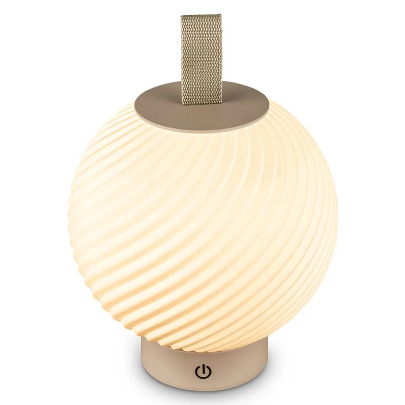 Bestpreis Globe Tischleuchte - 2W, 150lm, Akku, LED, Touch, Dimmbar, 3D-Druck, Beige
