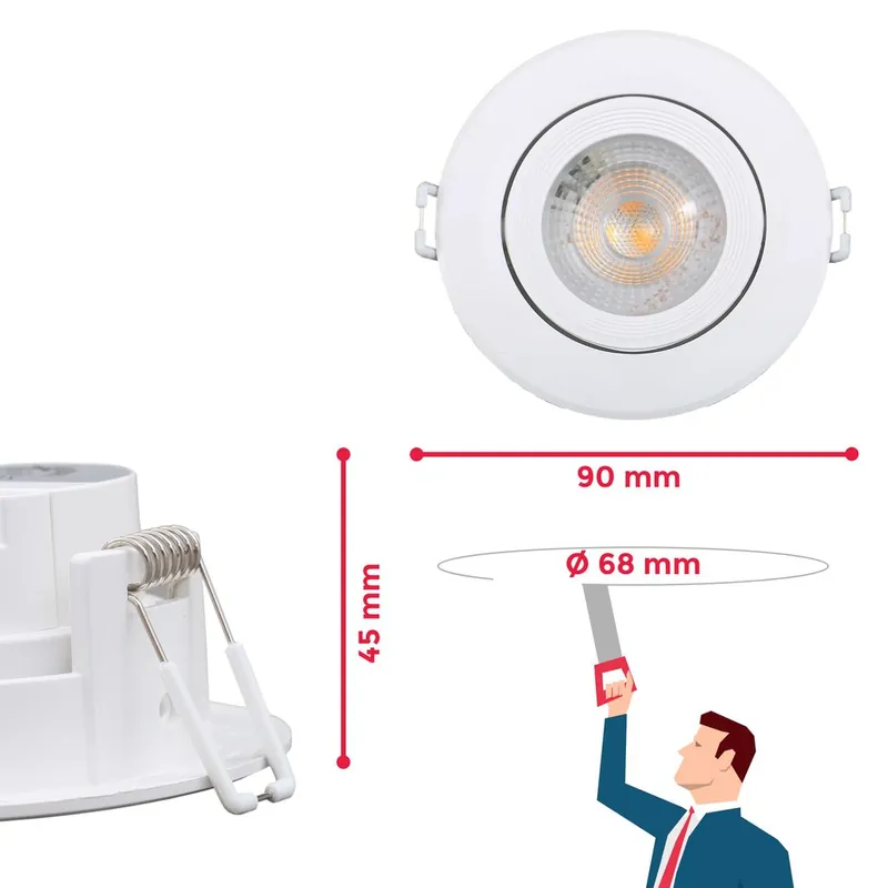 Kracherpreis 5er Set LED Einbauleuchten weiß - Artemis