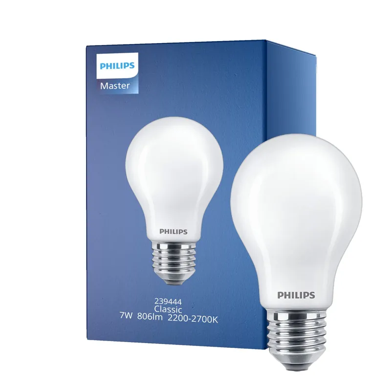 Abverkauf Philips Classic LED Glühbirne E27 Birne Matt 7W 806lm - 922-927 Dim to Warm | Höchste Farbwiedergabe - Dimmbar - Ersatz für 60W