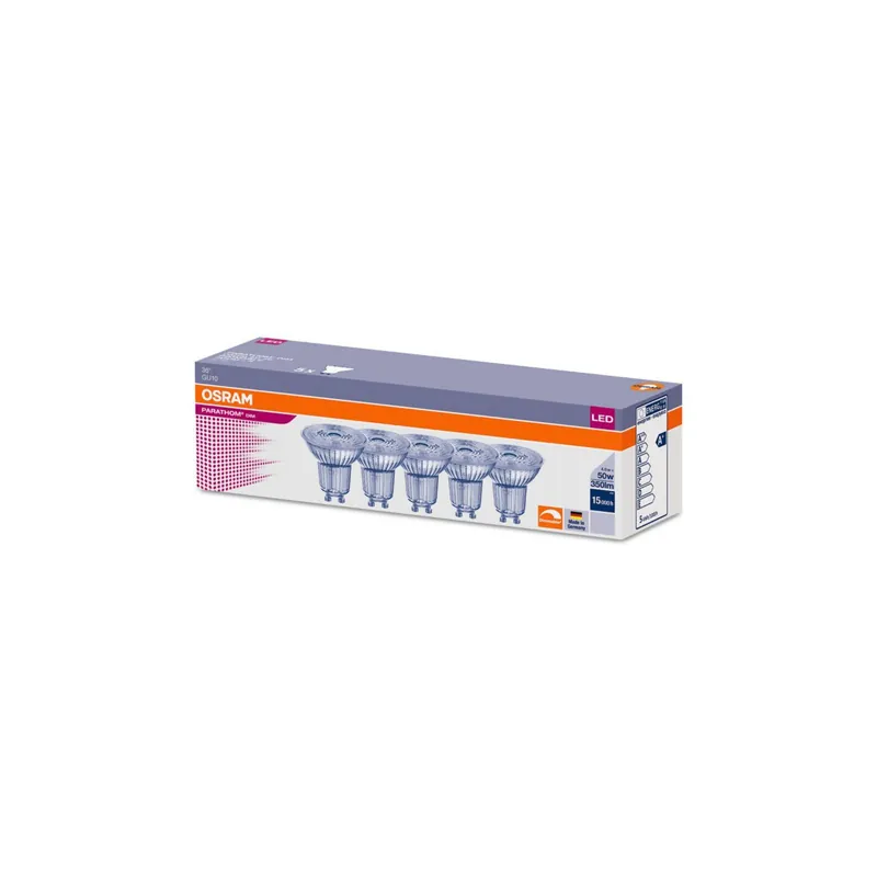 5x Osram Parathom Retrofit GU10 PAR16 5.9W 940 36D | Kaltweiß - Beste Farbwiedergabe - Dimmbar - Ersetzt 50W Top-Seller