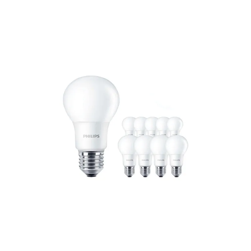 Mehrfachpackung 10x Philips Corepro LED Glühbirne E27 Birne Matt 5.5W 470lm - 827 Extra Warmweiß | Ersatz für 40W Top-Seller