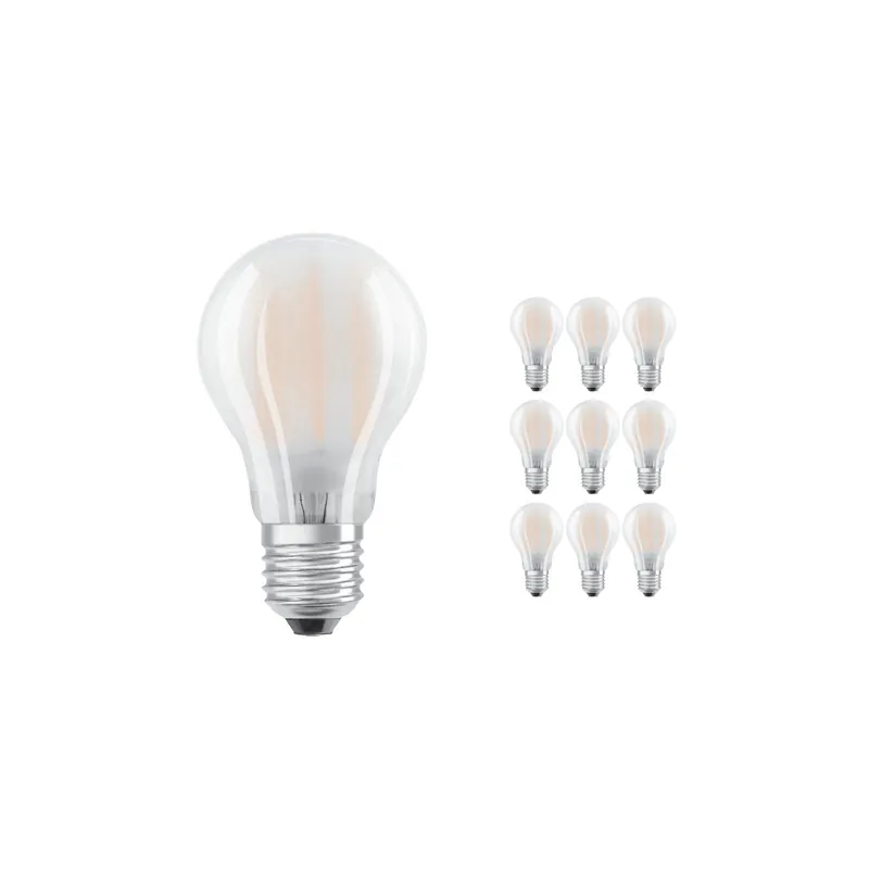 Abverkauf Mehrfachpackung 10x Ledvance Classic LED E27 Birne Fadenlampe Matt 7.5W 1055lm - 827 Extra Warmweiß | Ersatz für 75W