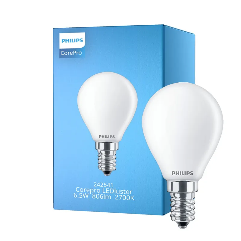 Philips Corepro LED Lustre E14 Kugel Matt 6.5W 806lm - 827 Extra Warmweiß | Ersatz für 60W Meistverkauft