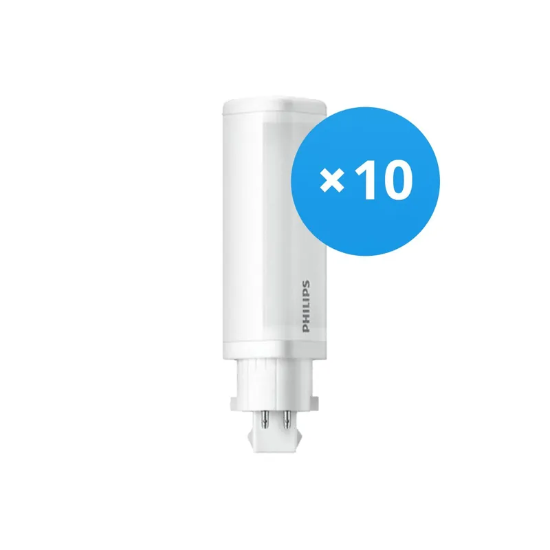 Zertifiziert Mehrfachpackung 10x Philips Corepro PL-C LED 4.5W 475lm - 830 Warmweiß | 4-Pins - Ersatz Für 13W