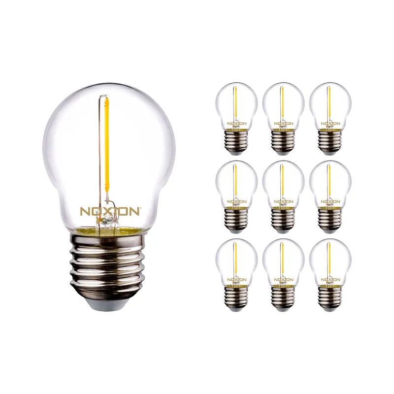 Mehrfachpackung 10x Noxion Lucent LED E27 Kugel Fadenlampe Klar 1.4W 136LM - 827 Extra Warmweiß | Ersatz für 15W Mega-Angebot