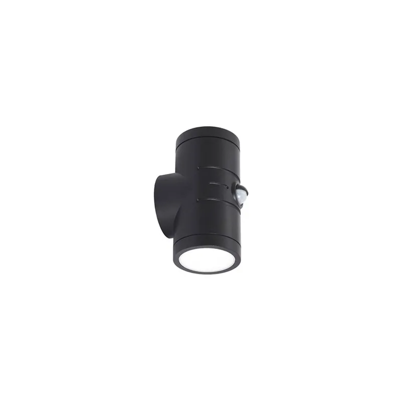 Begrenztes Angebot Ansell Wandleuchte Reef Schwarz Up & Down - Außenbeleuchtung - 10W 885lm 90D - 830-840-860 CCT | IP65 -Bewegungs- und Lichtsensor