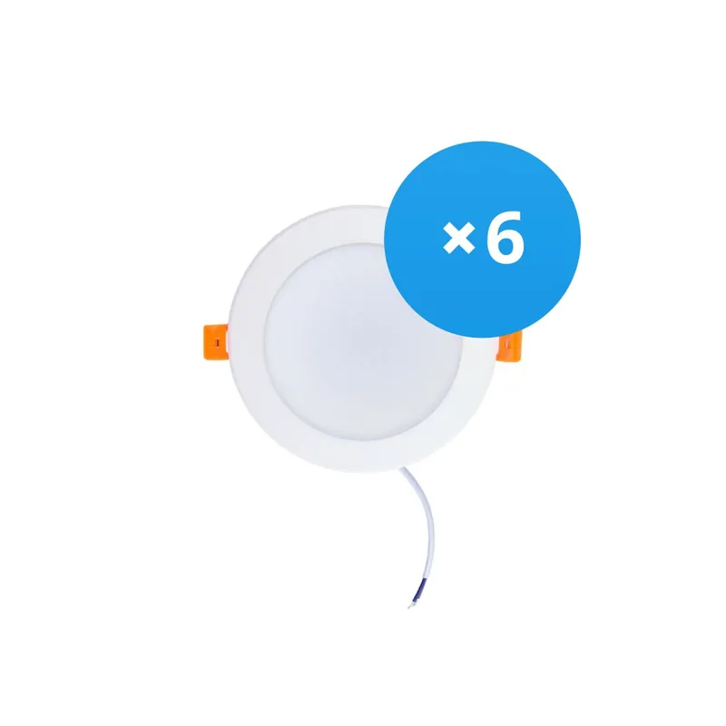 Ausverkauf Mehrfachpackung 6x Bright Choice LED Downlight 12W 1080lm 120D - 840 Kaltweiß | Ausschnitt 115mm - Ersatz Für 1x18W