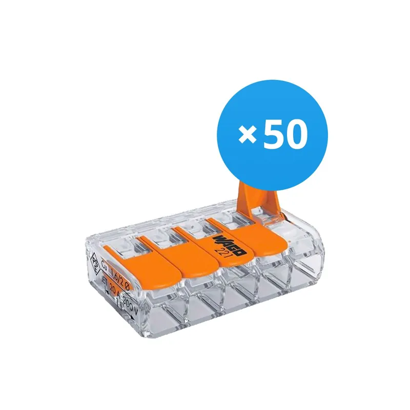 Mehrfachpackung 50x Wago 221-415 Klemmleiste Verbinder | 5 Draht Verbindung Jetzt Bestellen