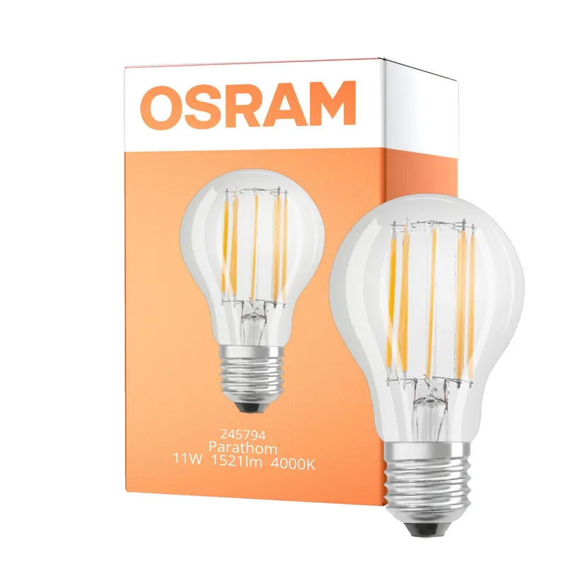 Neue Ware Osram Parathom Classic LED E27 Birne Fadenlampe Klar 11W 1521lm - 840 Kaltweiß - Ersatz für 100W
