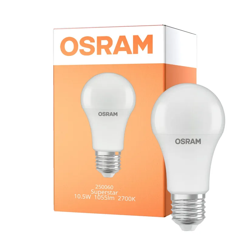 Geprüft Osram LED Superstar E27 Birne Matt 10.5W 1055lm - 827 Extra Warmweiß | Dimmbar - Ersatz Für 75W