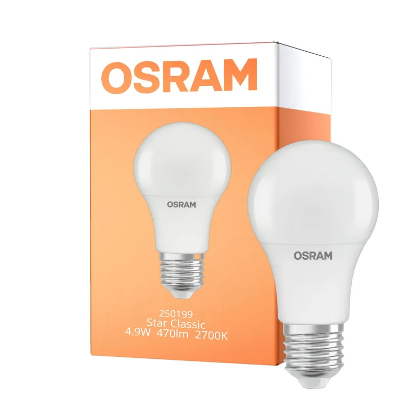 Markenware Osram LED Star Classic E27 Birne Matt 4.9W 470lm - 827 Extra Warmweiß | Ersatz Für 40W