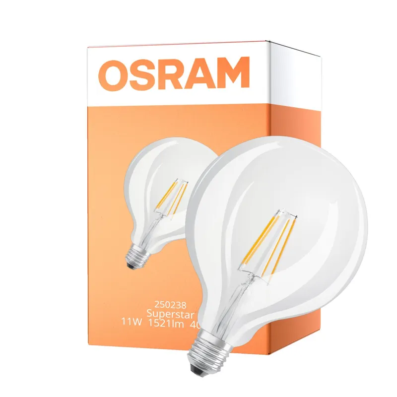 Beliebt Osram LED Superstar E27 Globe G125 Fadenlampe Klar 11W 1521lm - 940 Kaltweiß | Höchste Farbwiedergabe - Ersatz Für 100W