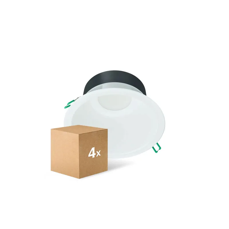 Mehrfachpackung 4x Philips LED Downlight Coreline DN142B Aluminium Weiß 19.2W 2300lm 60D - 830 Warmweiß | Ausschnitt 200mm - IP20 - Weiß Reflektor Abverkauf