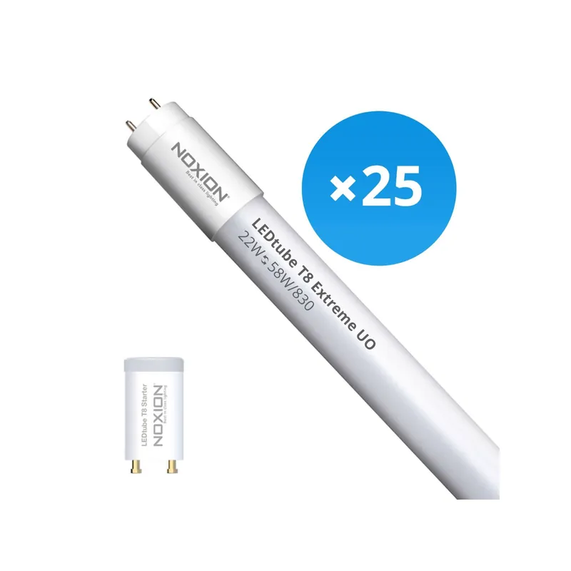 Günstig Mehrfachpackung 25x Noxion LED Röhre T8 Avant Extreme (EM/Mains) Ultra Output 22W 3300lm - 830 Warmweiß | 150cm - Ersatz für 58W