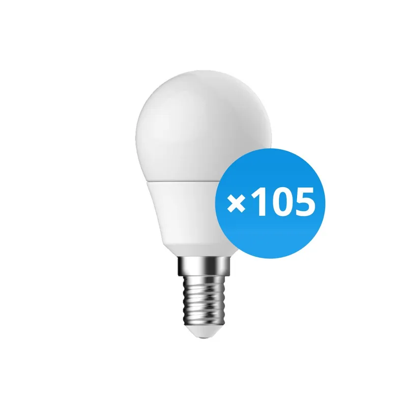 Bulk 105x Energetic LED Glühbirne E14 Kugel 2.9W 250lm - 827 Extra Warmweiß | Ersatz für 25W Preiswert
