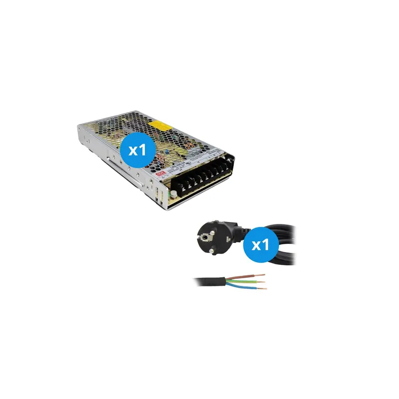 Jetzt Bestellen Mean Well Treiber | LRS20024 | IP20 | 24V | 200W + Stromkabel 2m mit Erdung