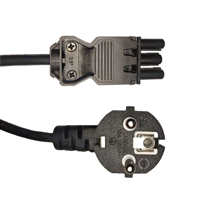 Noxion GST-Kompatibel Versorgungskabel - Weiblich + Schuko Europlug - Schwarz 5m - 3 pole 0.75mm2 Neu