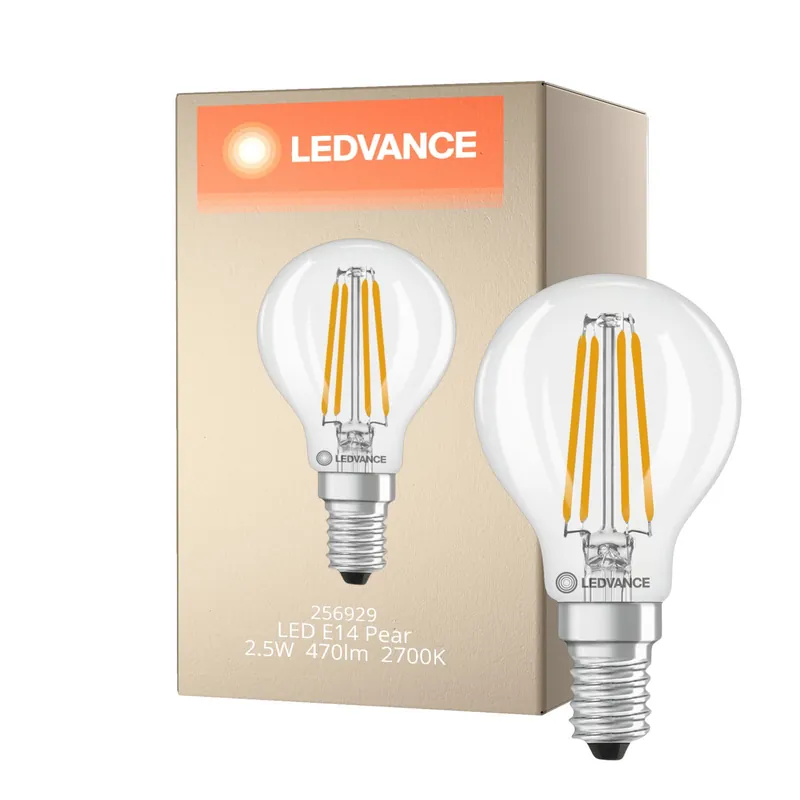 Neu Im Sortiment Ledvance Classic LED E14 Birne Fadenlampe Klar 2.5W 470lm - 827 Extra Warmweiß | Dimmbar - Ersatz Für 40W