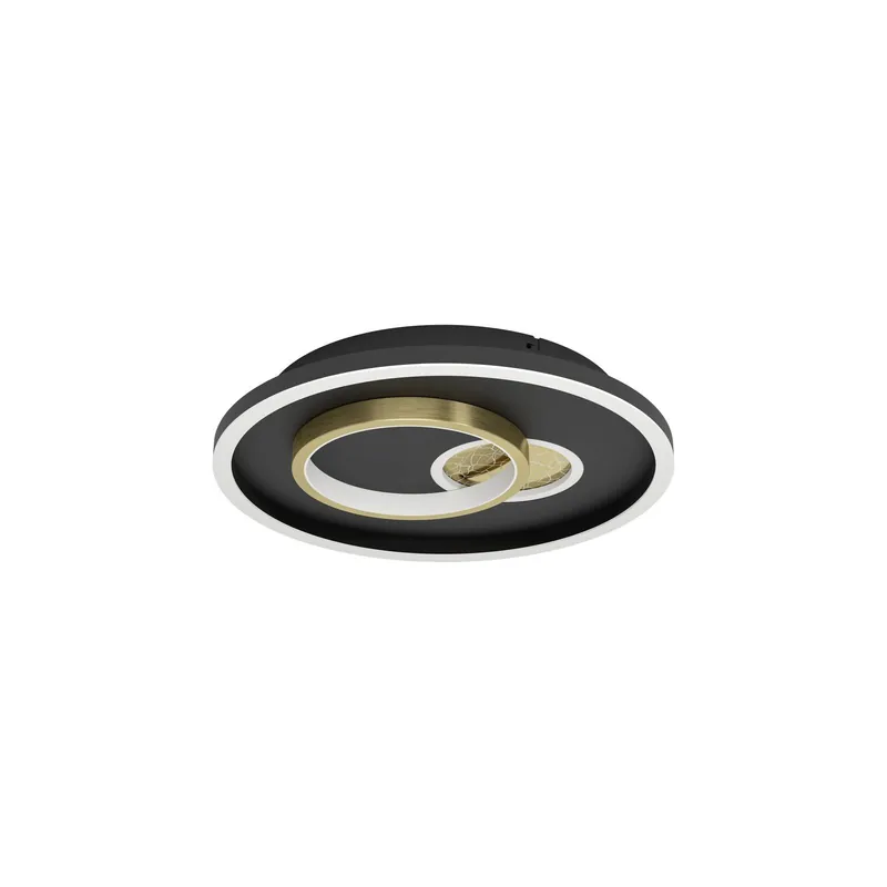 Zertifiziert Eglo Wand und Deckenleuchte Tiriolo Stahl Schwarz Gold 14W 1800lm - 840 Kaltweiß | IP20