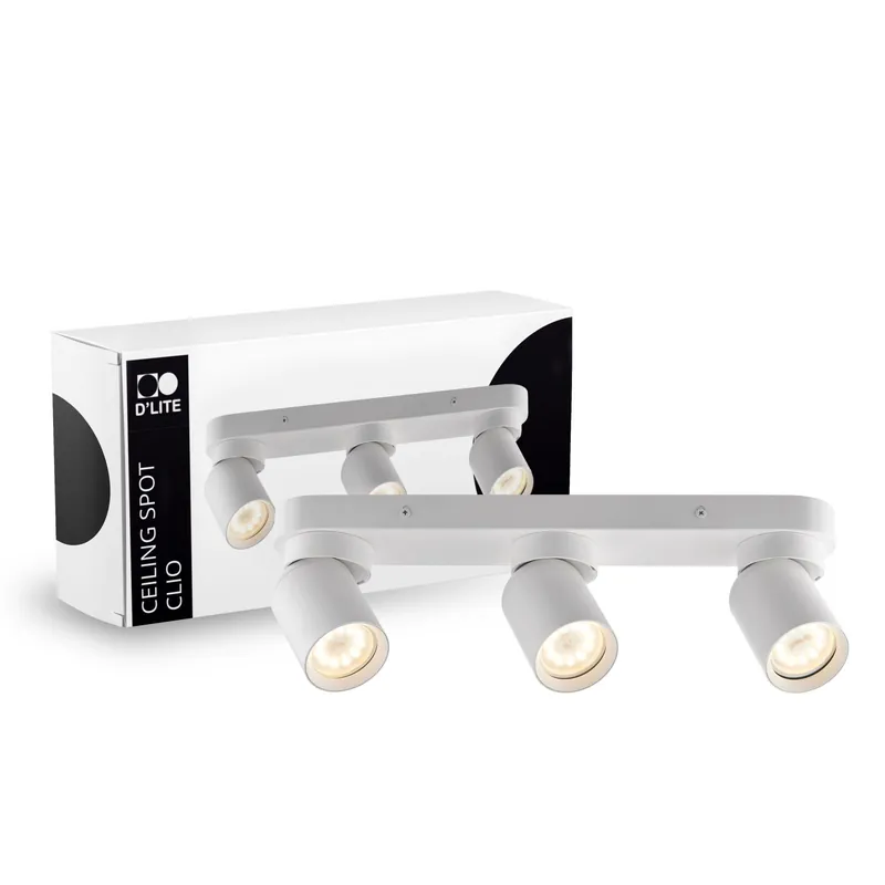 D'Lite Decke Spot Clio Weiß Schwenkbar| Geeignet für 3x GU10 Angebot