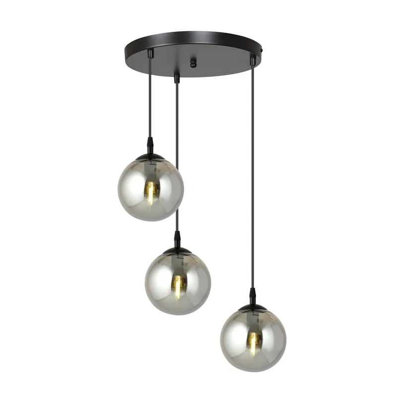 Expressversand Emibig Pendelleuchte Cosmo Stahl Schwarz | Geeignet für 3x E14 - Max 10W