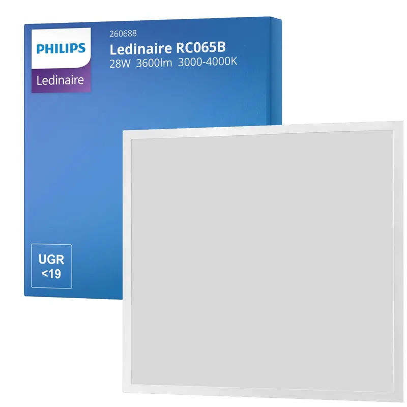 Neu Philips LED-Panel Ledinaire RC065B G5 28W 3600lm - 830-840 CCT | 60x60cm - UGR <19 - Dali Dimmbar