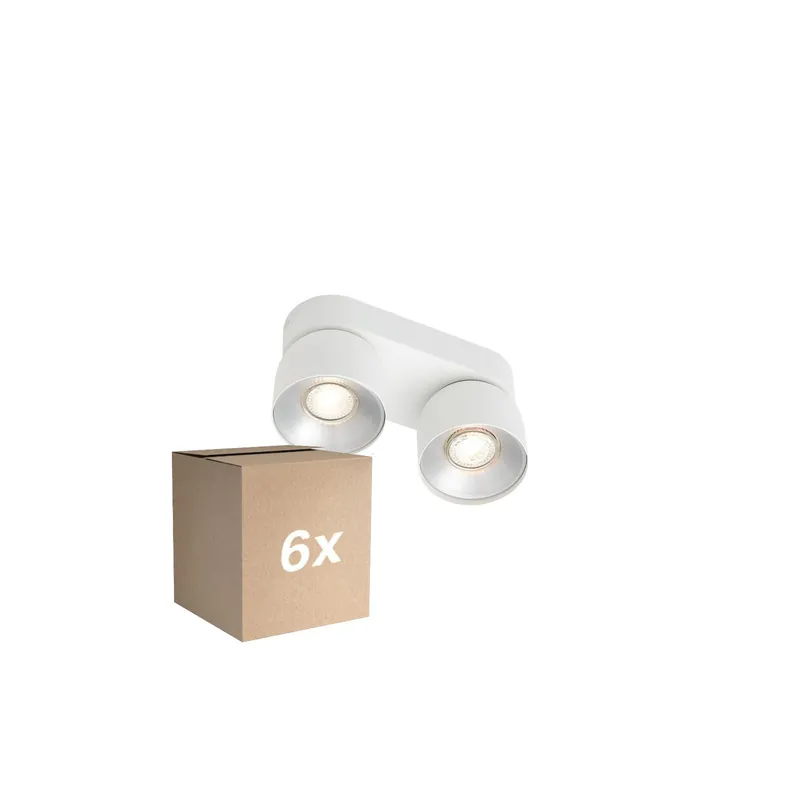 Beliebt Mehrfachpackung 6x Nordlux Pitcher Spot Metall Weiß | Geeignet für 2x GU10