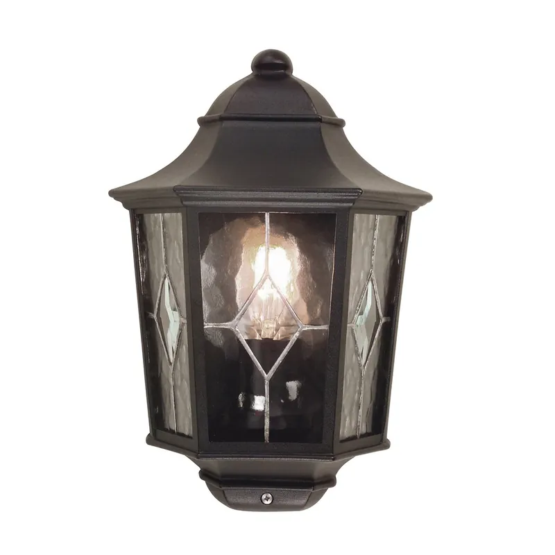 Geprüft Elstead Lighting Norfolk Outdoor 1-Light HALF Wandleuchte Schwarz IP43 E27