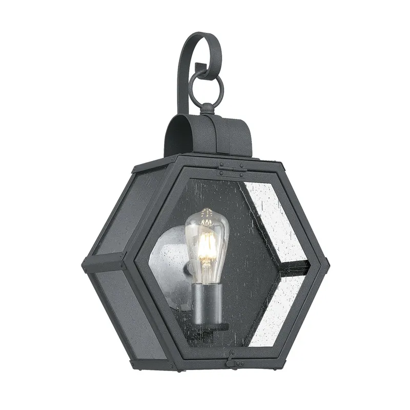 Elstead Heath Medium Außen Wandleuchte schwarz Glas klar Top-Angebot