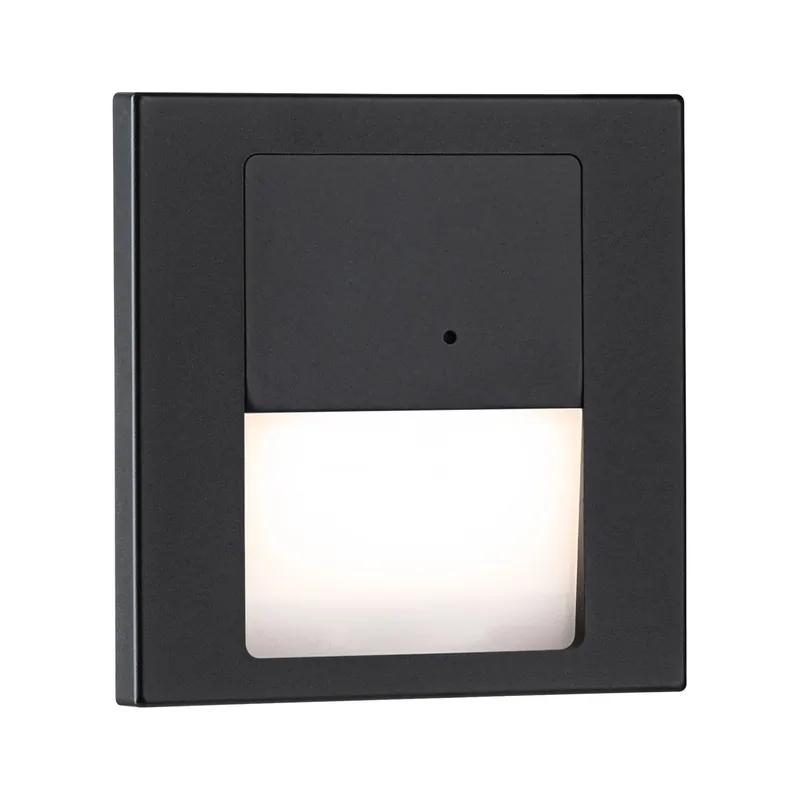 Geprüft Paulmann 80004 LED Wandeinbauleuchte Tsaro Bewegungsmelder eckig 80x36mm 2700K Schwarz