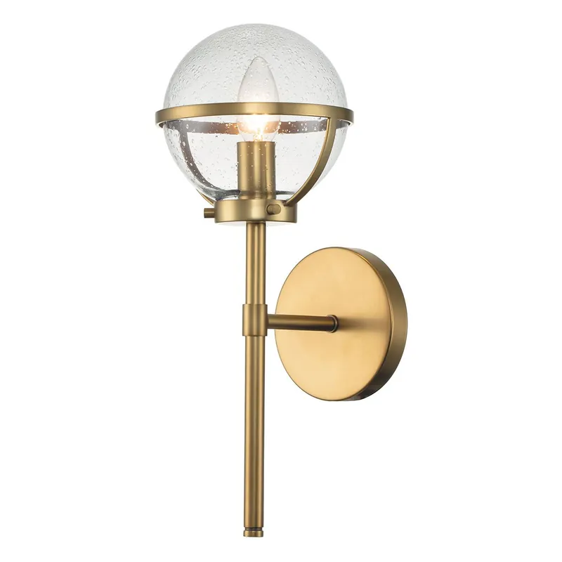 Must-Have Elstead Lighting Hollis Wandleuchte 1-Light Messing Klarglas E14 IP44