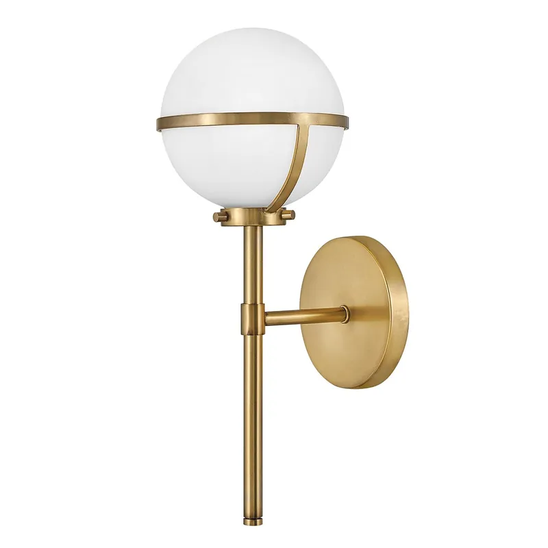 Super-Preis Elstead Lighting Hollis Wandleuchte 1-Light Messing Opalglas E14 IP44