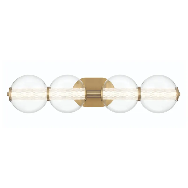 Begrenztes Angebot Elstead Lighting LED Wandleuchte Atomo 4-flammig Gold gebürstet 3000K