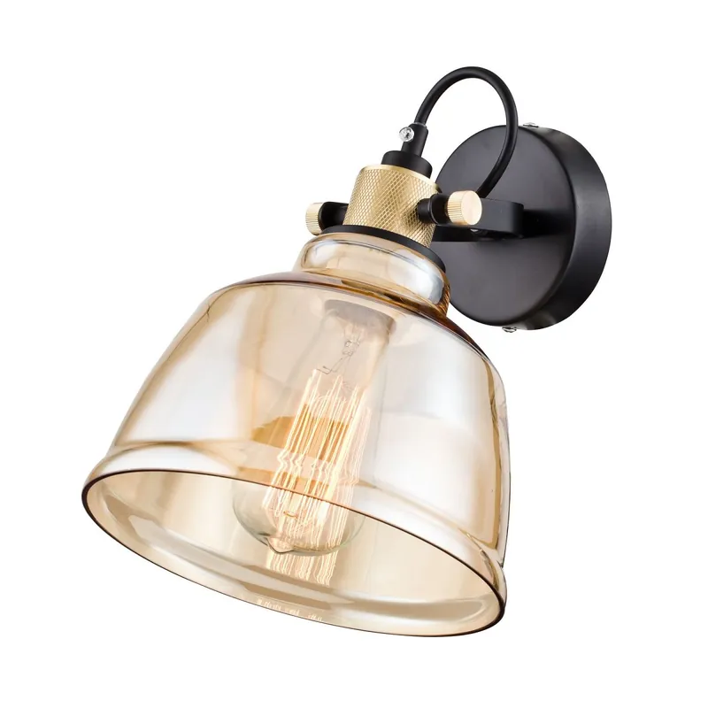 Neue Ware Maytoni Wandleuchte Irving schwarz bernstein