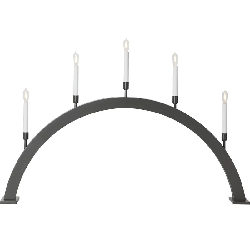 LED-Fensterleuchter Storm No. 644-46 grau 5-flammig 89x59 cm Sonderaktion