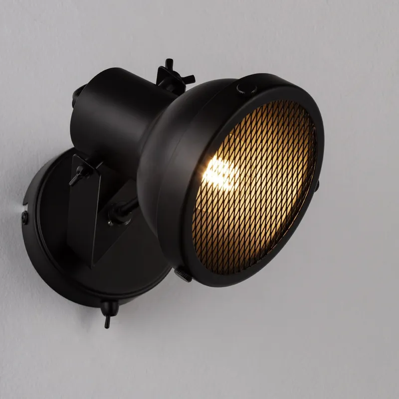 Neu Nova Luce 9624102 RUVI Wandleuchte Schwarz E14