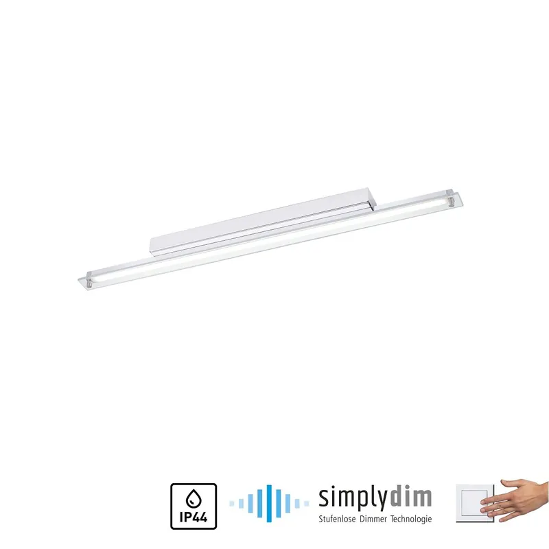 Top-Preis Paul Neuhaus 9107-17 LED Wandleuchte schmal chrom transparent 60cm 3000K IP44