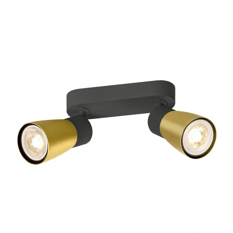 Solange Der Vorrat Reicht SLV 1008370 PURI 2.0 Dome Wand- und Deckenleuchte long 2-flammig schwarz gold GU10