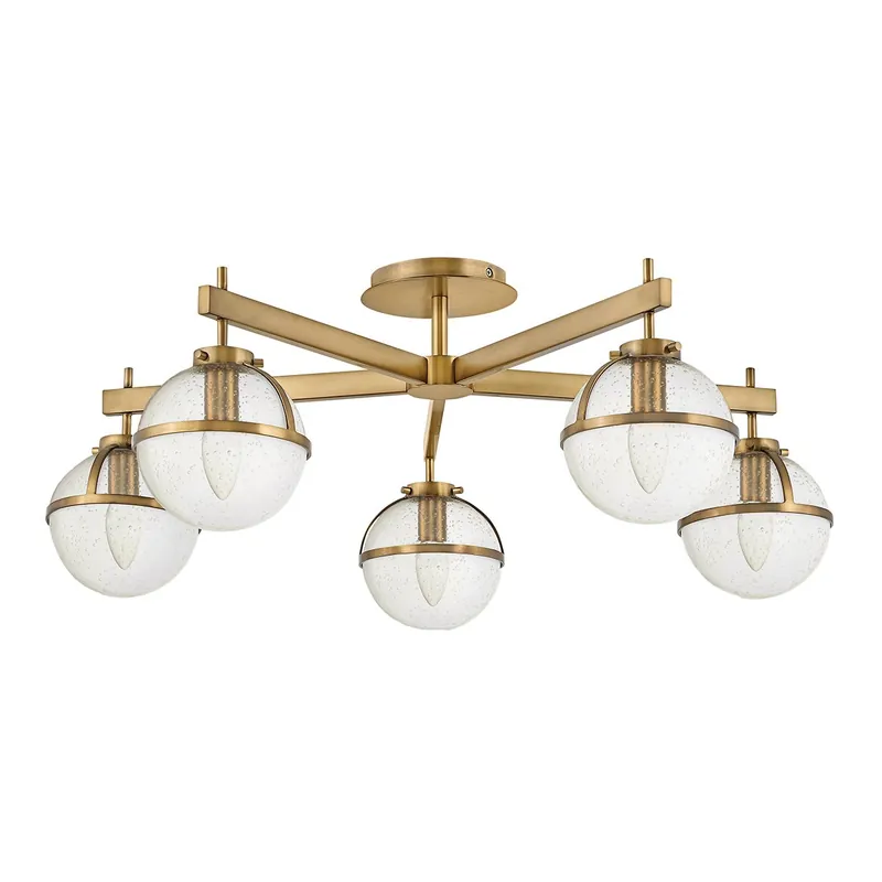 Aktuell Elstead Lighting Hollis Deckenleuchte Semi-Flush 5-Light Messing Klarglas E14 IP44