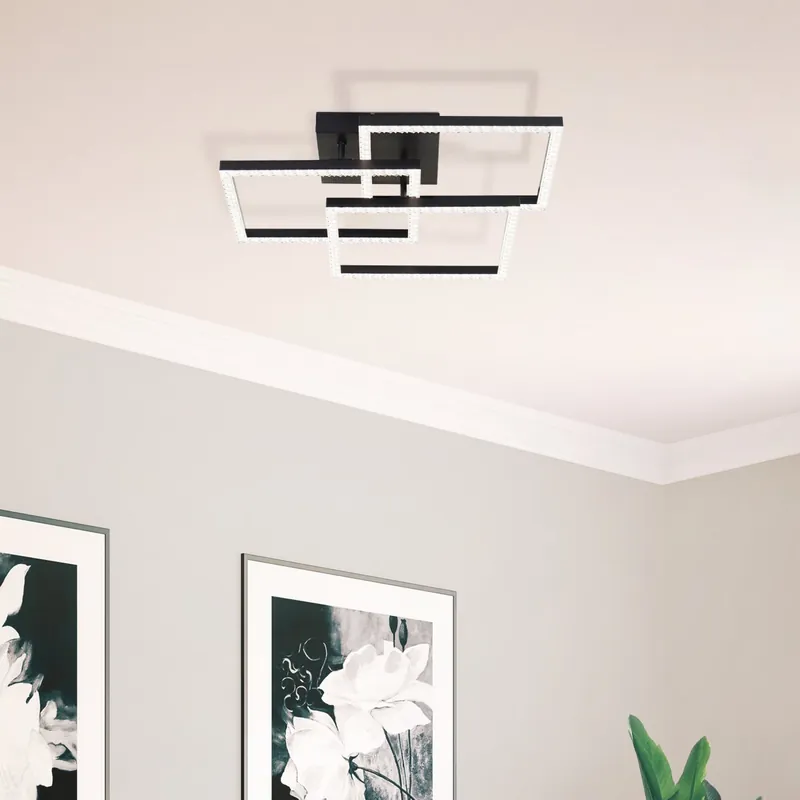 Brilliant Leuchten G80776-06 Ranni LED Deckenleuchte schwarz eckig 46cm Preiswert