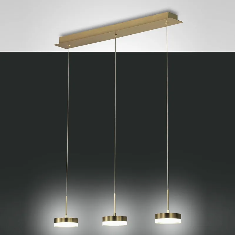 Fabas Luce 3239-47-119 LED Pendelleuchte Dunk 3-flammig messing satiniert Garantierte Lieferung