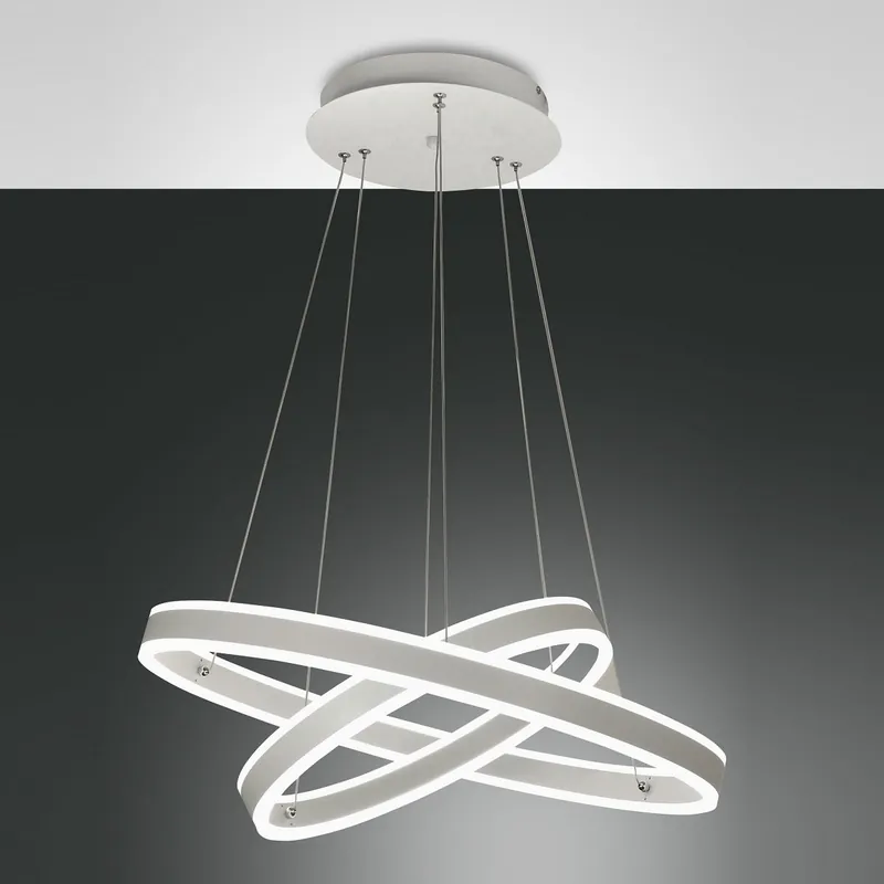 Zertifiziert Fabas Luce 3743-45-102 LED Pendelleuchte Palau 2 Ringe weiss 3000K