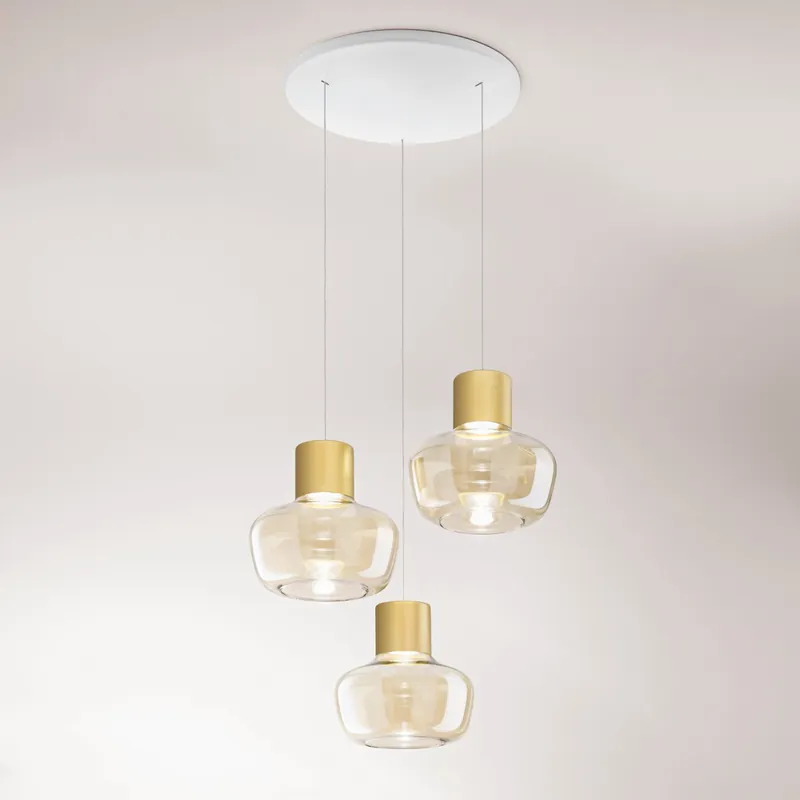 Sale Fabas Luce 3767-47-365 LED Pendelleuchte Kino 3-flammig cognac