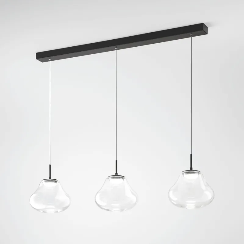 Fabas Luce 3774-48-241 LED Pendelleuchte Deva 3-flammig in Linie Transparent Preisreduziert