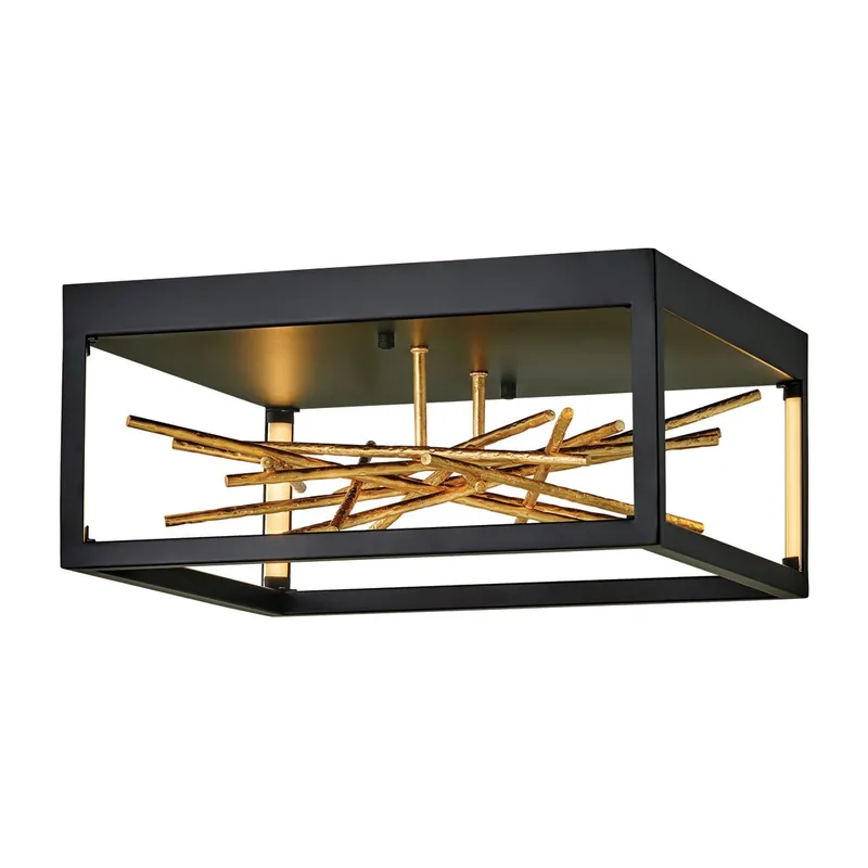 Super-Preis Elstead Styx LED Deckenleuchte schwarz gold 3000K